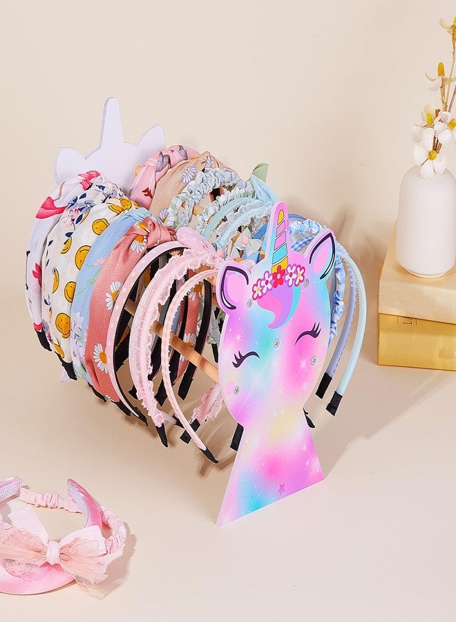 Basumee Girls Headband Holder Organizer Hair Hoop Headband Display Stand Unicorn Hairband Stand Organizer Headband Storage Home Room Decors for Girls, Purple Green Yellow - Image 2